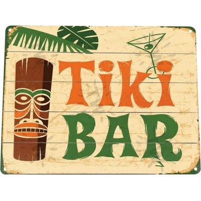TIN SIGN "Tiki Bar” Metal Decor Wall Art Shop Kitchen Cottage Beach Store A177   271635434795